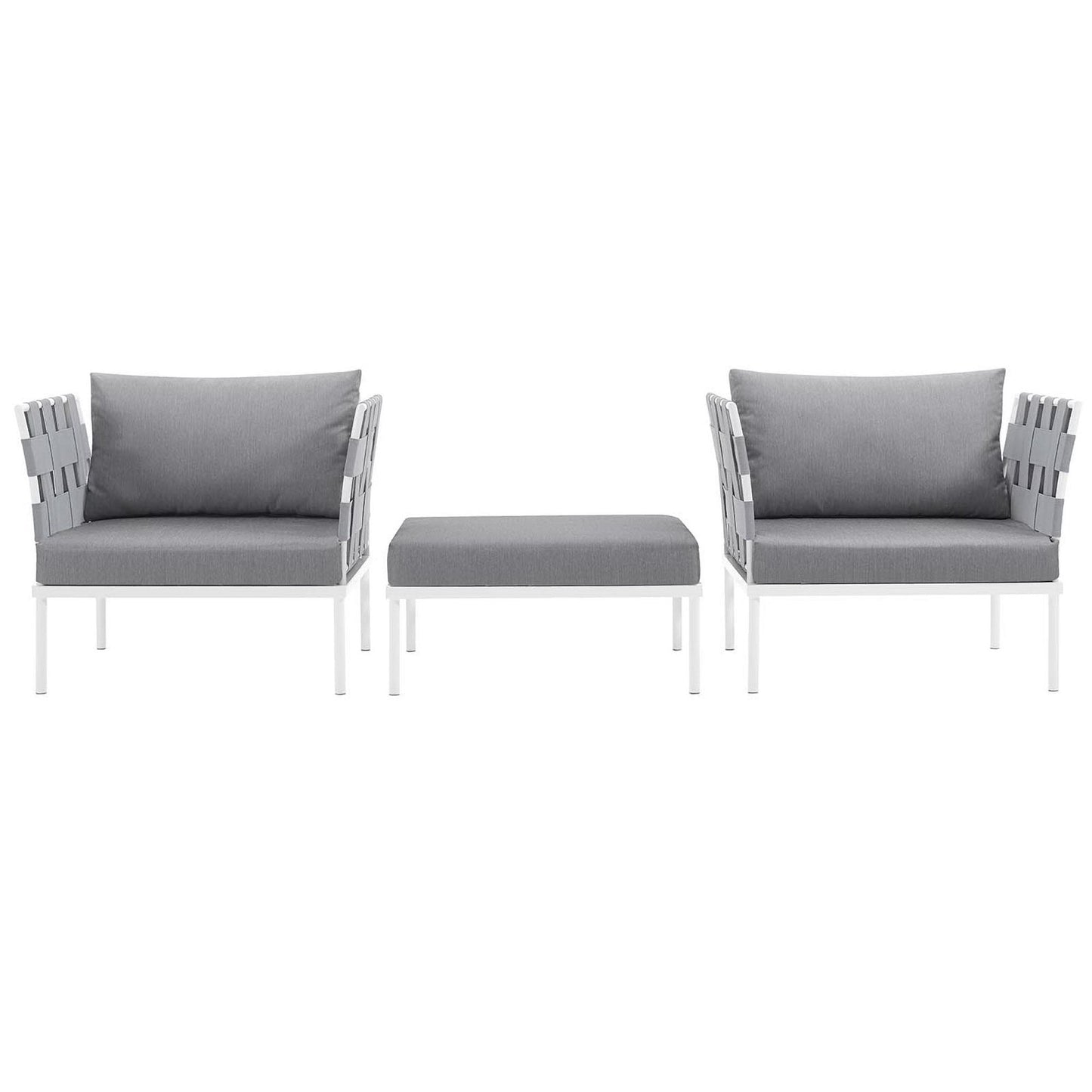 Harmony 3-Piece Outdoor Patio Aluminum Sectional Sofa Set by Modway