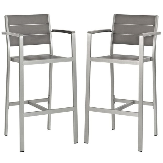 Shore Outdoor Patio Aluminum Bar Stool Set of 2 by Modway