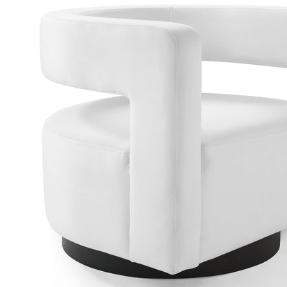 Spin Cutaway Performance Velvet Swivel Armchair by Modway