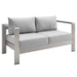 Shore Sunbrella Fabric Aluminum Outdoor Patio Loveseat by Modway