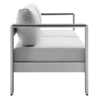 Shore Sunbrella Fabric Aluminum Outdoor Patio Loveseat by Modway