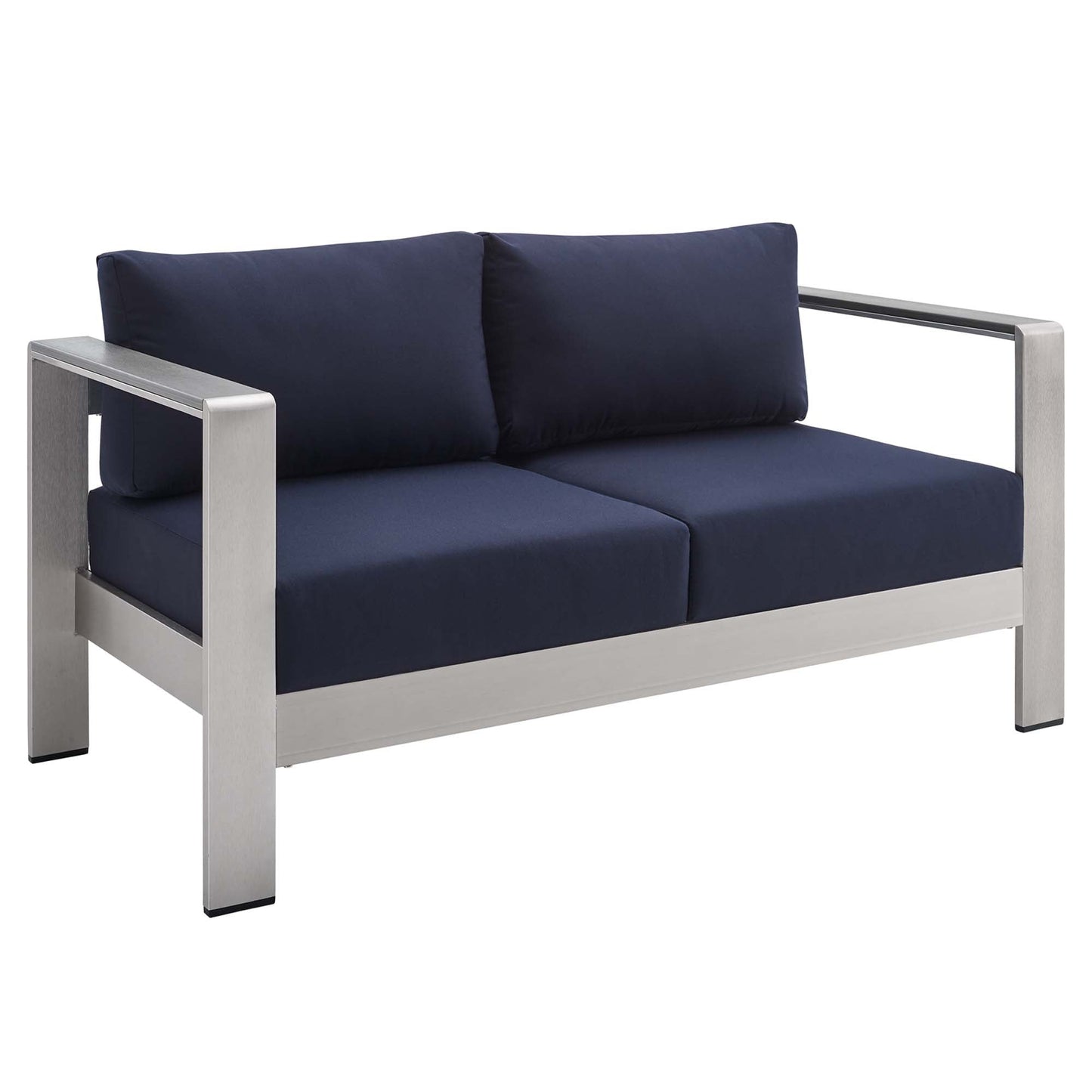 Shore Sunbrella Fabric Aluminum Outdoor Patio Loveseat by Modway