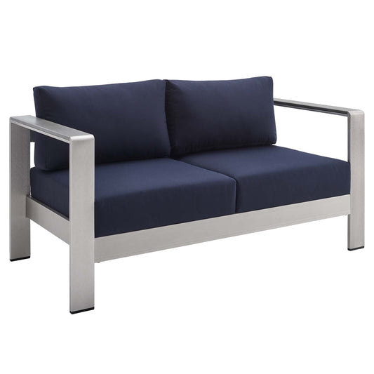 Shore Sunbrella Fabric Aluminum Outdoor Patio Loveseat by Modway