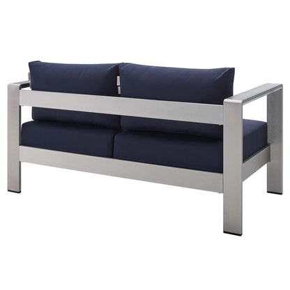 Shore Sunbrella Fabric Aluminum Outdoor Patio Loveseat by Modway