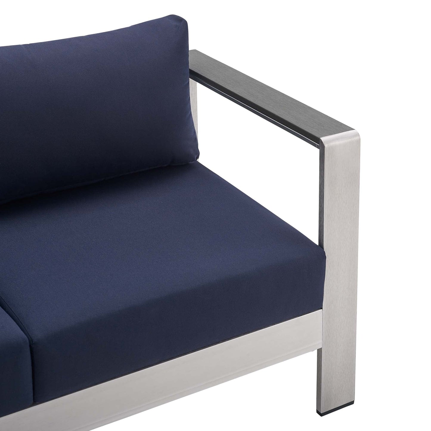 Shore Sunbrella Fabric Aluminum Outdoor Patio Loveseat by Modway