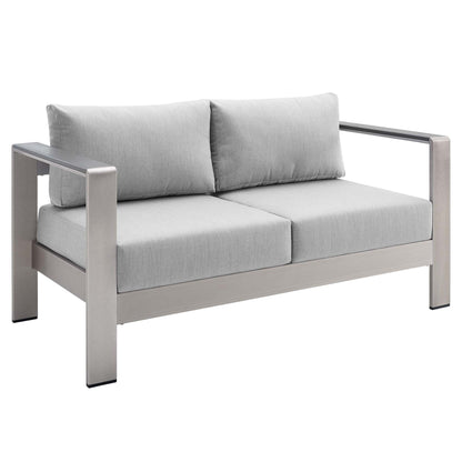 Shore 3 Piece Sunbrella Fabric Outdoor Patio Aluminum Set by Modway