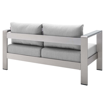 Shore 3 Piece Sunbrella Fabric Outdoor Patio Aluminum Set by Modway