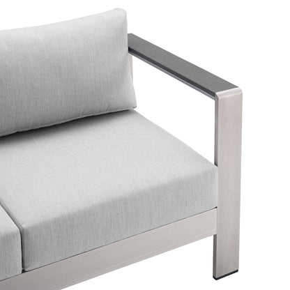 Shore 3 Piece Sunbrella Fabric Outdoor Patio Aluminum Set by Modway