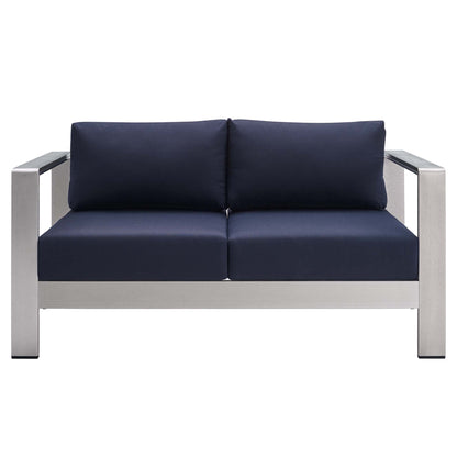 Shore 3 Piece Sunbrella Fabric Outdoor Patio Aluminum Set by Modway