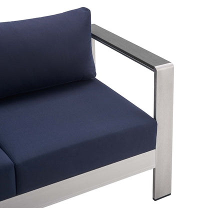 Shore 3 Piece Sunbrella Fabric Outdoor Patio Aluminum Set by Modway