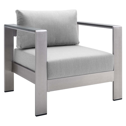 Shore 4 Piece Sunbrella Fabric Outdoor Patio Aluminum Set by Modway