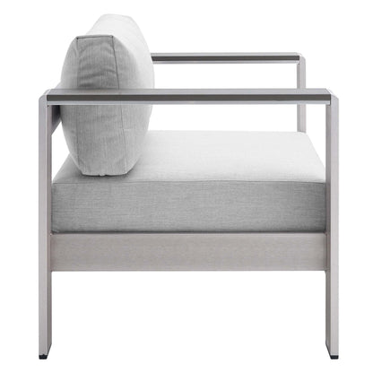 Shore 4 Piece Sunbrella Fabric Outdoor Patio Aluminum Set by Modway