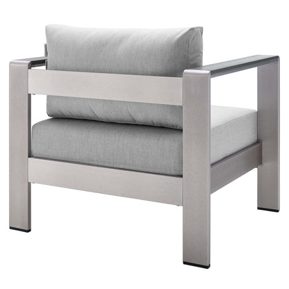 Shore 4 Piece Sunbrella Fabric Outdoor Patio Aluminum Set by Modway