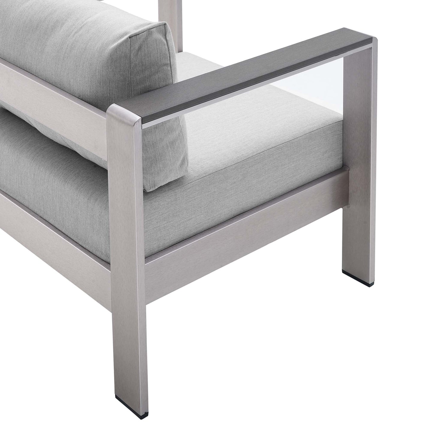 Shore 4 Piece Sunbrella Fabric Outdoor Patio Aluminum Set by Modway