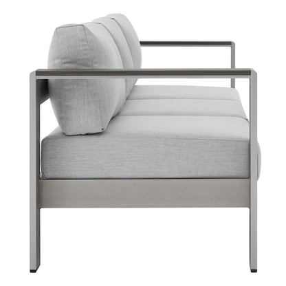 Shore 4 Piece Sunbrella Fabric Outdoor Patio Aluminum Set by Modway