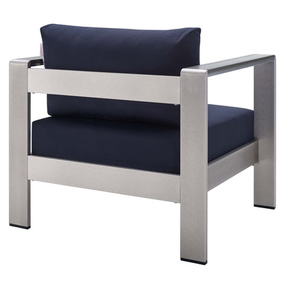 Shore 4 Piece Sunbrella Fabric Outdoor Patio Aluminum Set by Modway