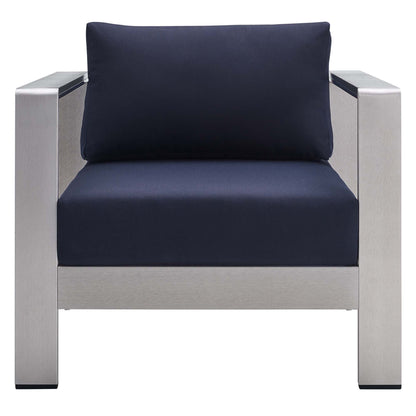Shore 4 Piece Sunbrella Fabric Outdoor Patio Aluminum Set by Modway