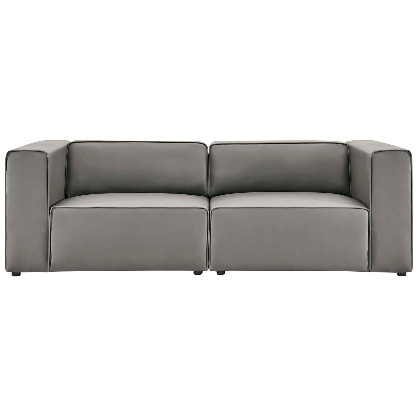 Mingle 2-Piece Vegan Leather Sectional Sofa Loveseat by Modway