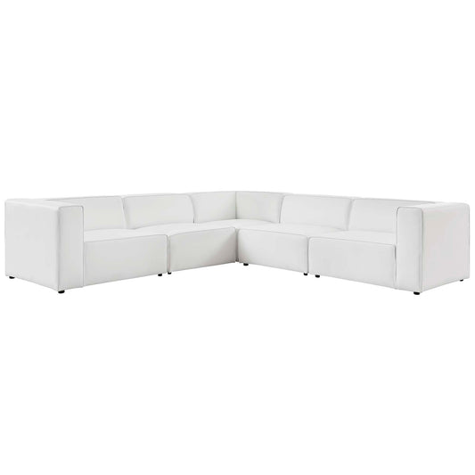 Mingle 5-Piece Vegan Leather Sectional Sofa by Modway