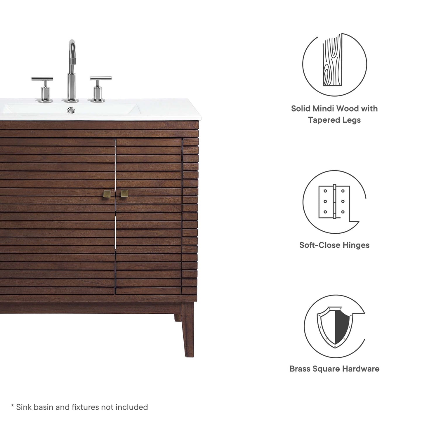 Ledger 36" Wood Bathroom Vanity Cabinet by Modway