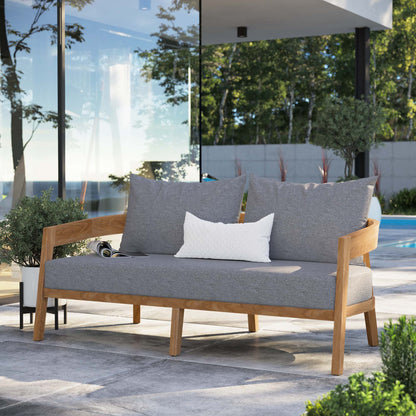 Brisbane Teak Wood Outdoor Patio Loveseat by Modway
