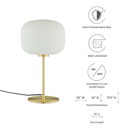 Reprise Glass Sphere Glass and Metal Table Lamp by Modway