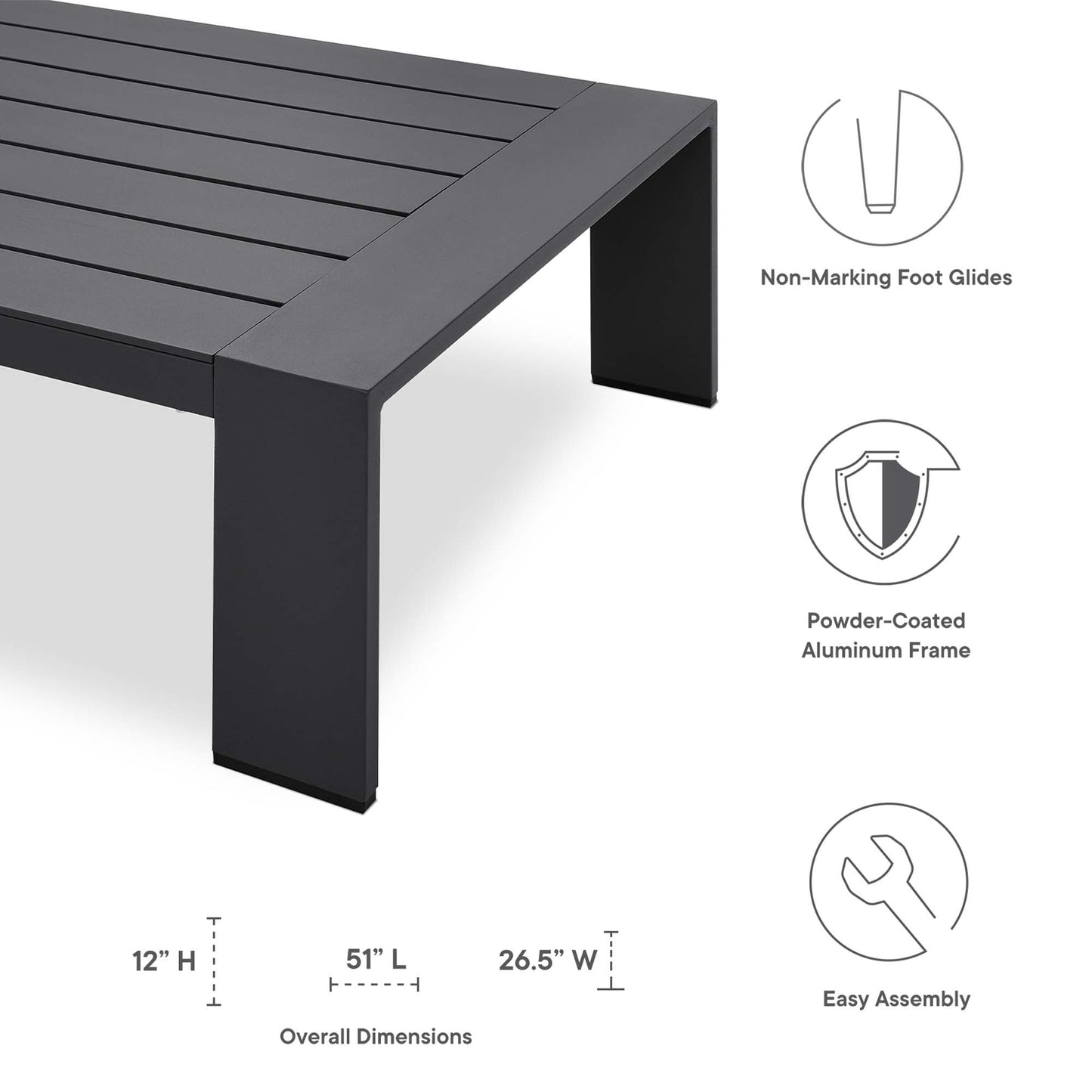 Tahoe Outdoor Patio Coffee Table by Modway