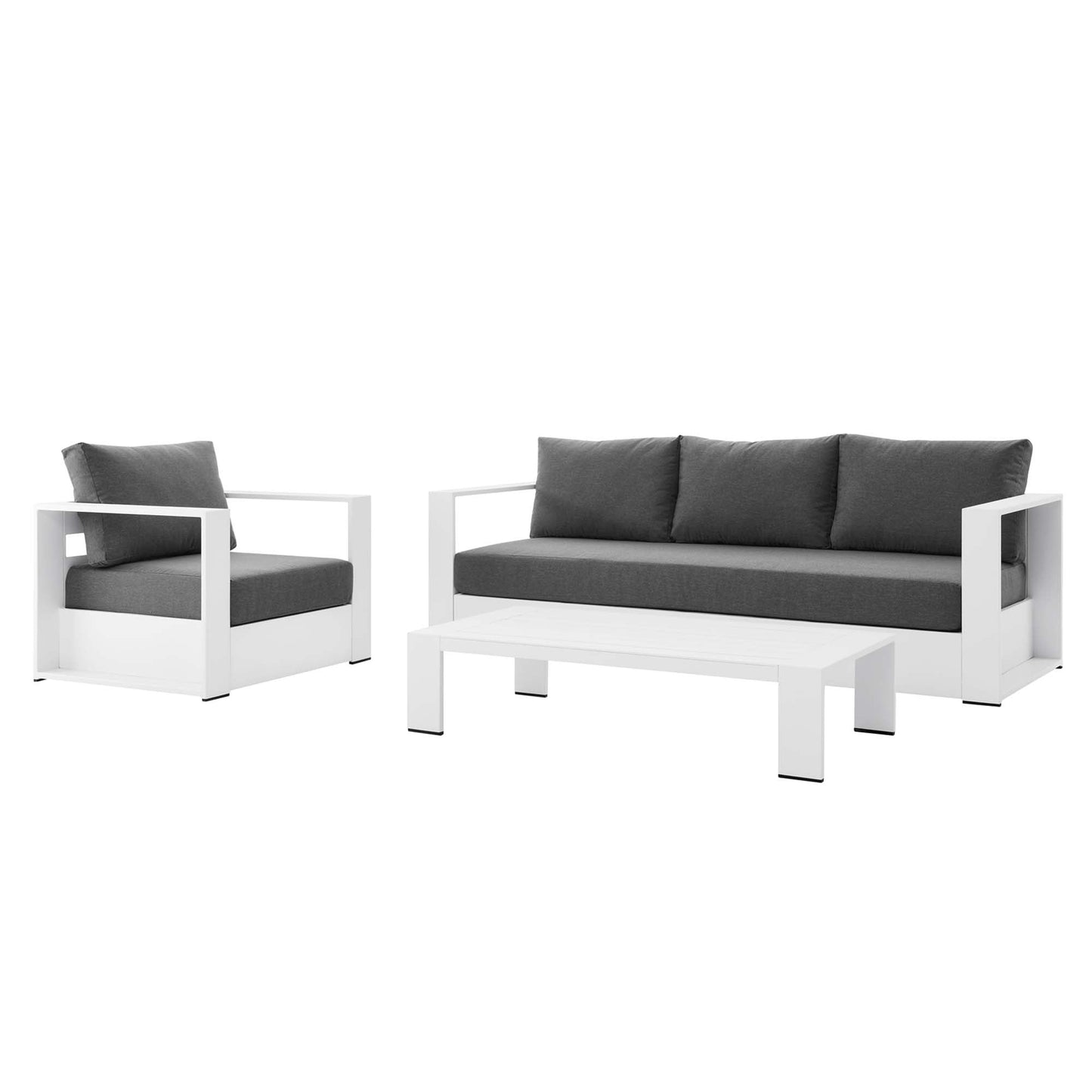 Tahoe 3-Piece Outdoor Patio Powder-Coated Aluminum Set by Modway