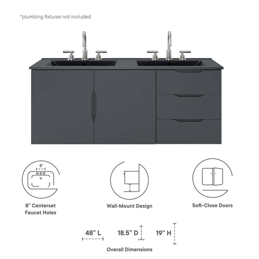 Vitality 48" Double Sink Bathroom Vanity by Modway