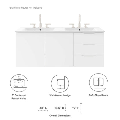 Vitality 48" Double Sink Bathroom Vanity by Modway