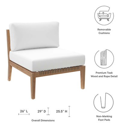 Clearwater Outdoor Patio Teak Wood Armless Chair by Modway