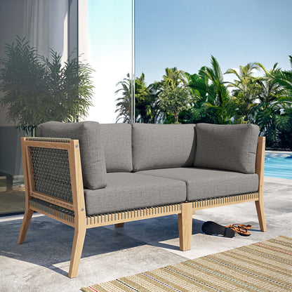 Clearwater Outdoor Patio Teak Wood Loveseat by Modway