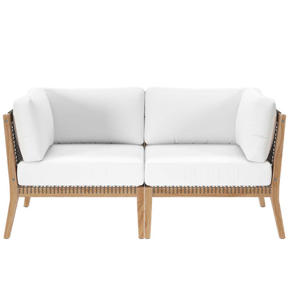 Clearwater Outdoor Patio Teak Wood Loveseat by Modway
