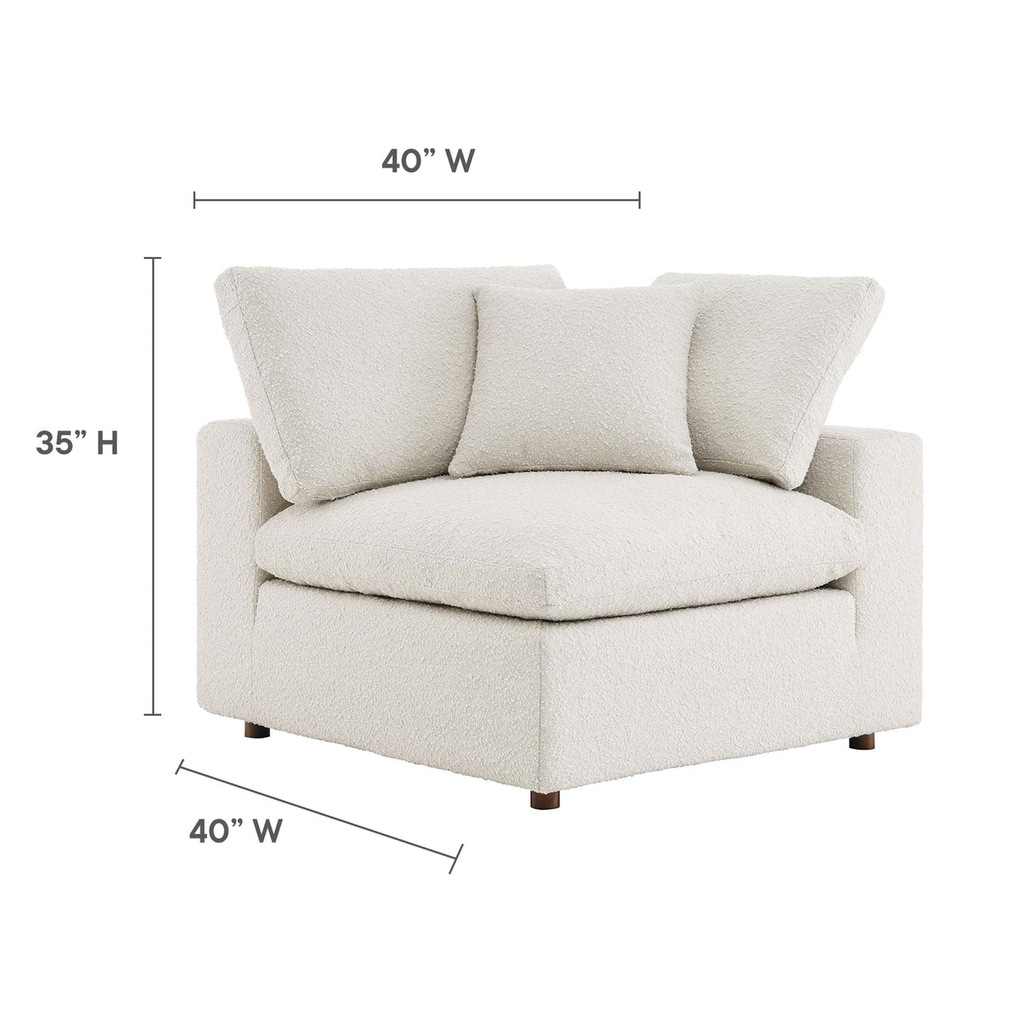 Commix Down Filled Overstuffed Boucle Fabric Corner Chair by Modway