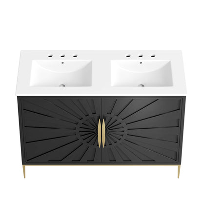 Awaken 48" Double Sink Bathroom Vanity by Modway