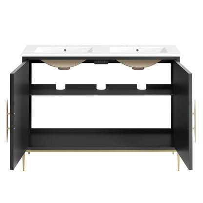 Awaken 48" Double Sink Bathroom Vanity by Modway