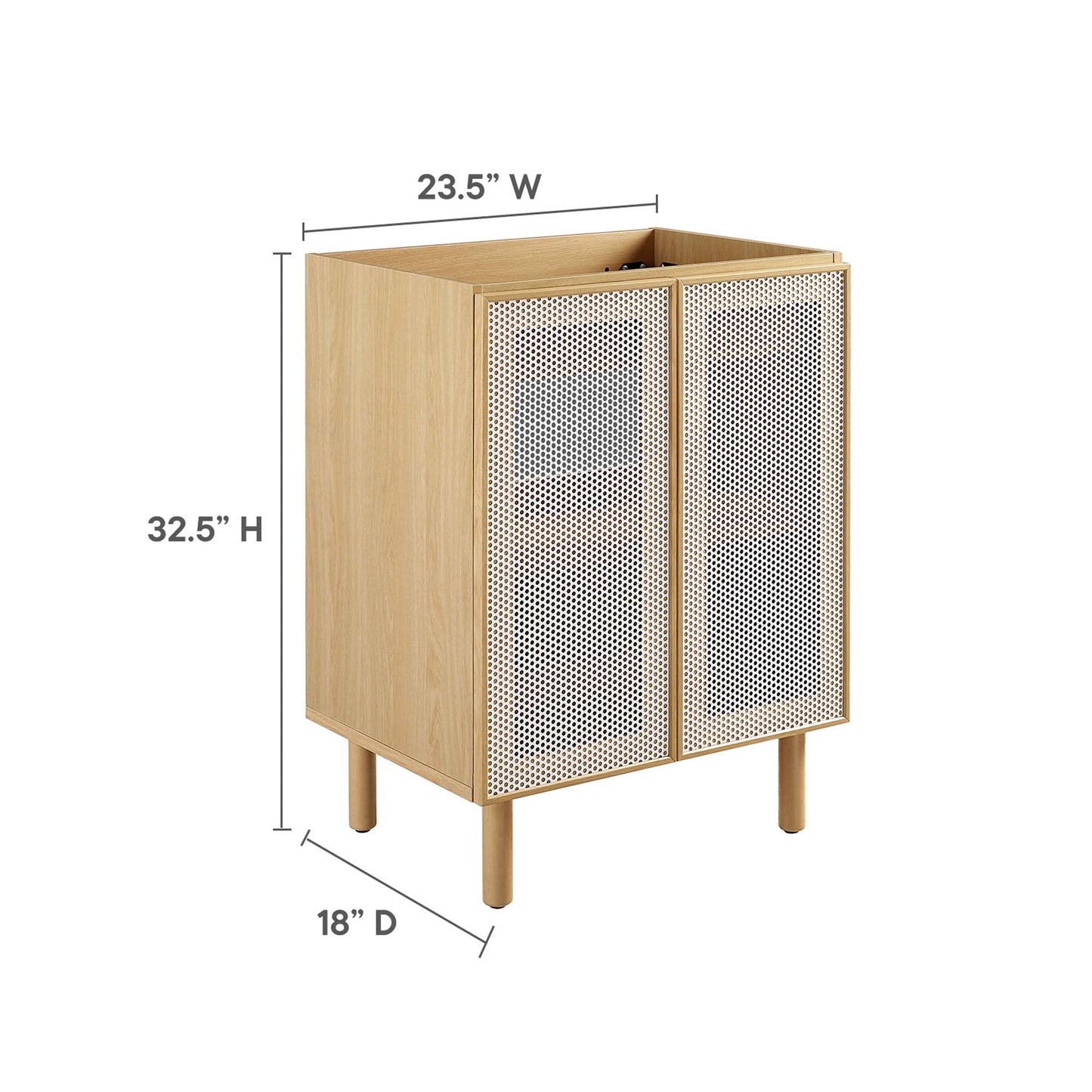 Calla 24" Perforated Metal Bathroom Vanity Cabinet
