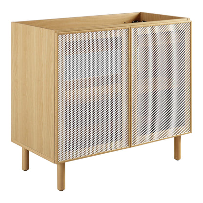 Calla 36" Perforated Metal Bathroom Vanity Cabinet by Modway