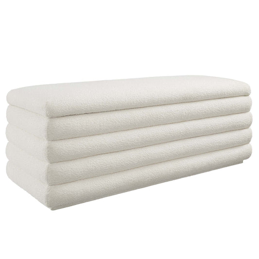 Mezzo Boucle Upholstered Storage Bench by Modway