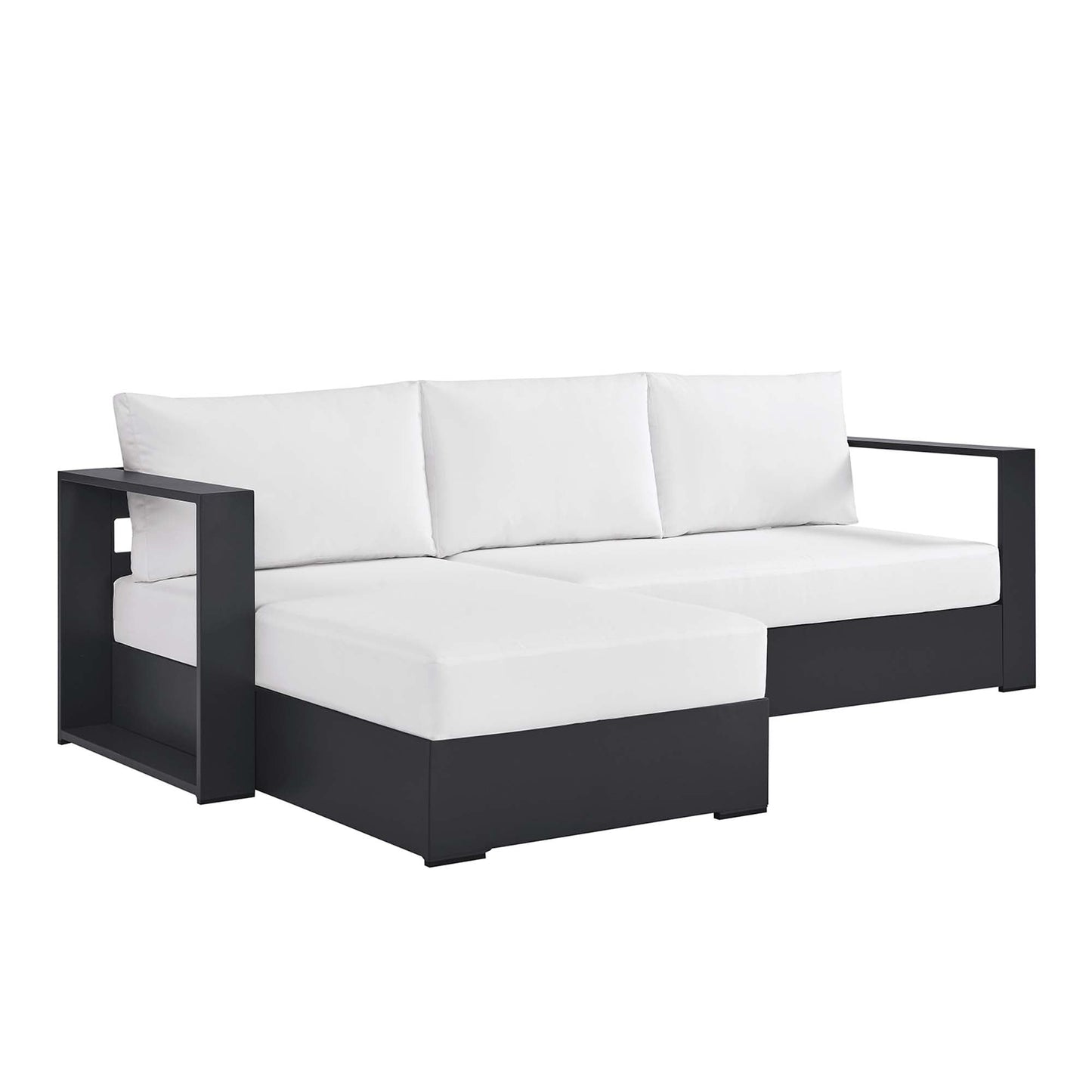 Tahoe 2-Piece Outdoor Patio Powder-Coated Aluminum Sectional Sofa Set