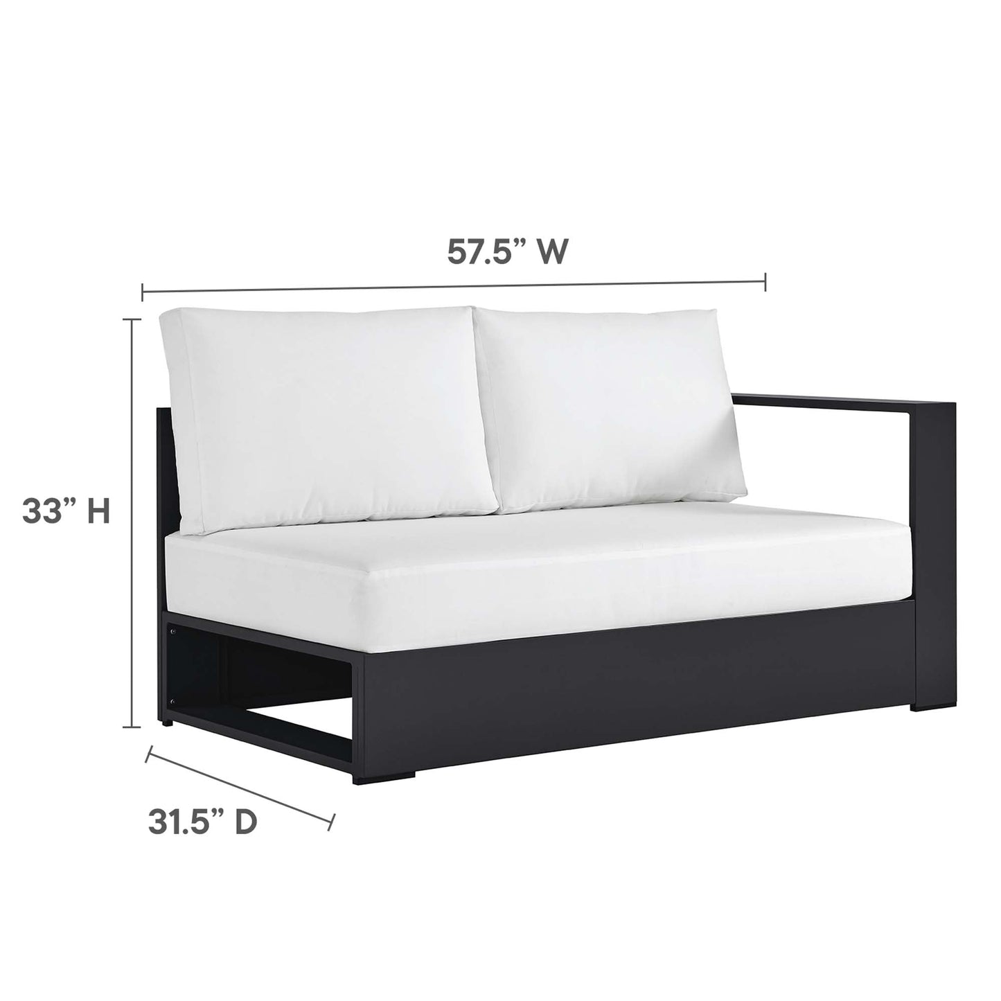 Tahoe 2-Piece Outdoor Patio Powder-Coated Aluminum Sectional Sofa Set