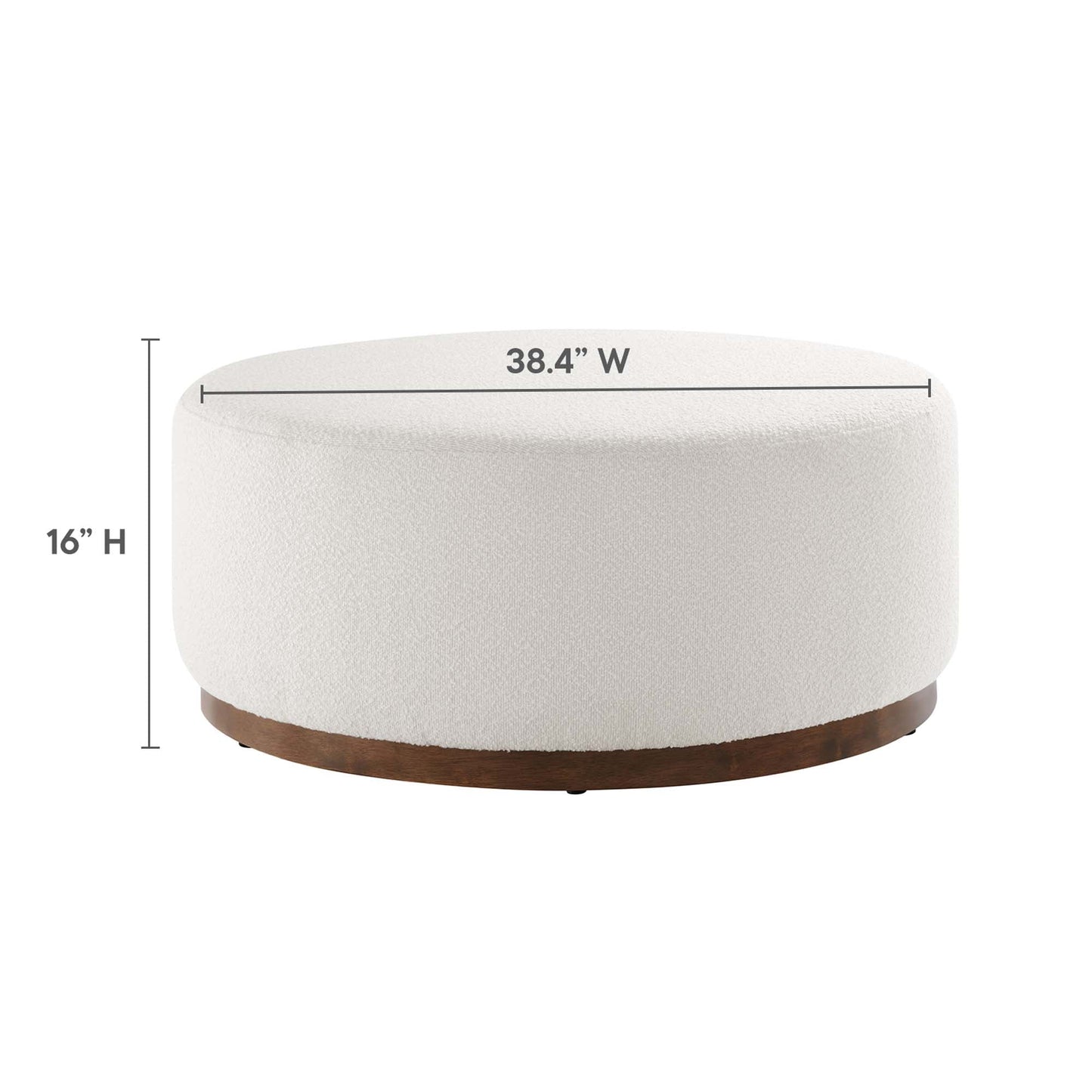 Tilden Large 38" Round Boucle Upholstered Ottoman by Modway
