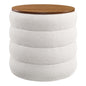 Mezzo Round Boucle Fabric Storage Ottoman by Modway