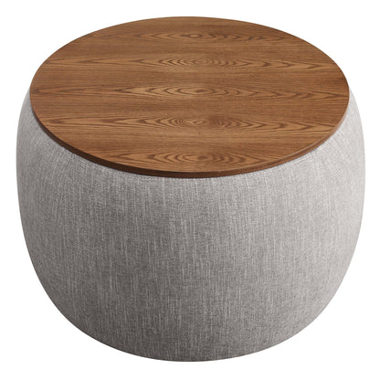 Perla Woven Heathered Fabric Upholstered Storage Ottoman by Modway