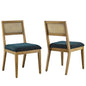 Nimba Faux Rattan Fabric Dining Chairs Set of 2 by Modway