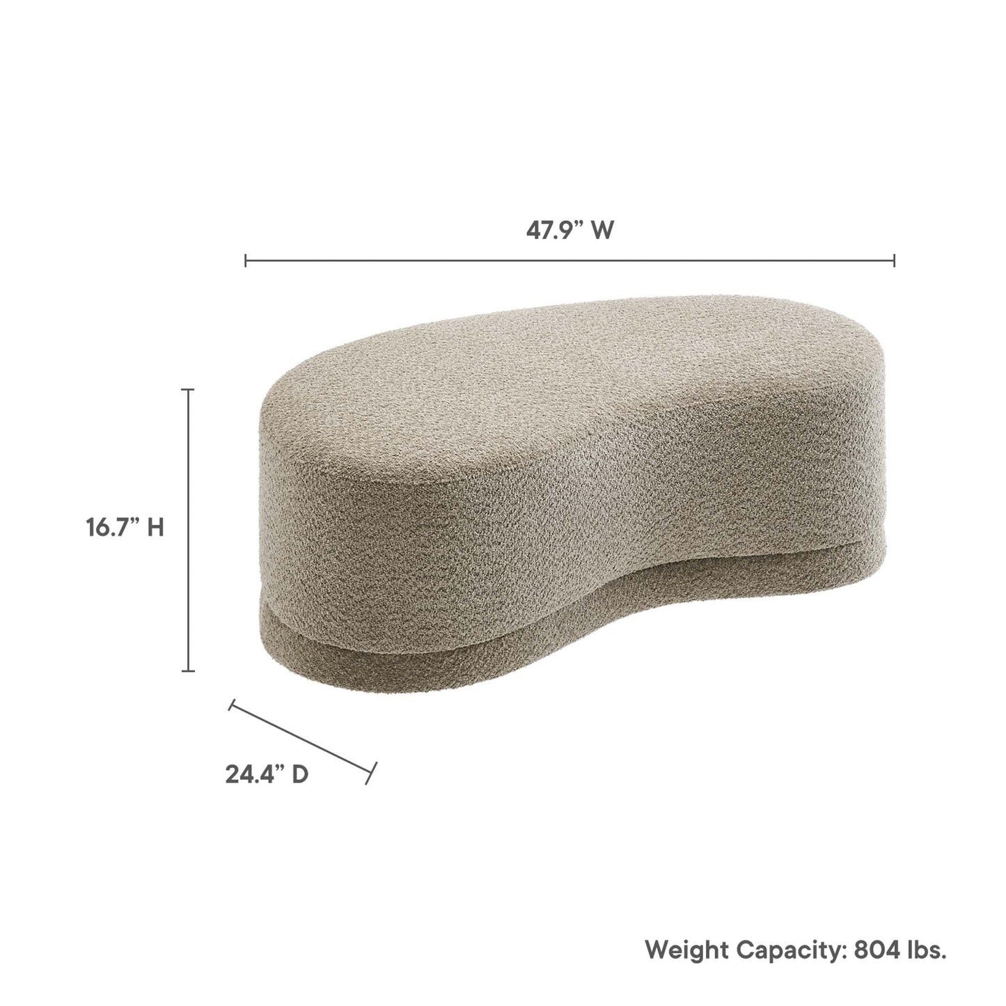 Nimbus 48" Upholstered Ottoman Bench by Modway