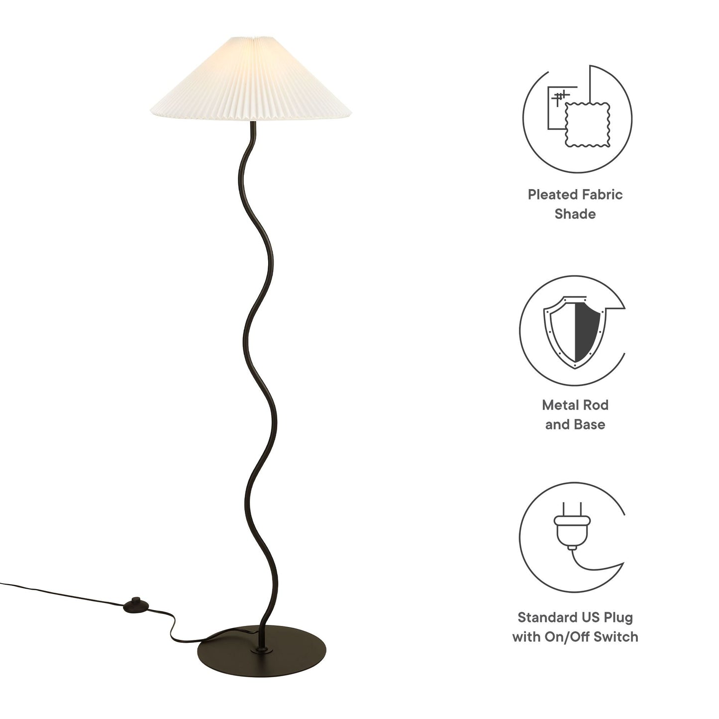 Wave Squiggle Floor Lamp by Modway