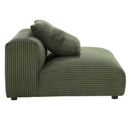 Solace Modular Corduroy Upholstered Armless Chair and Ottoman Set by Modway