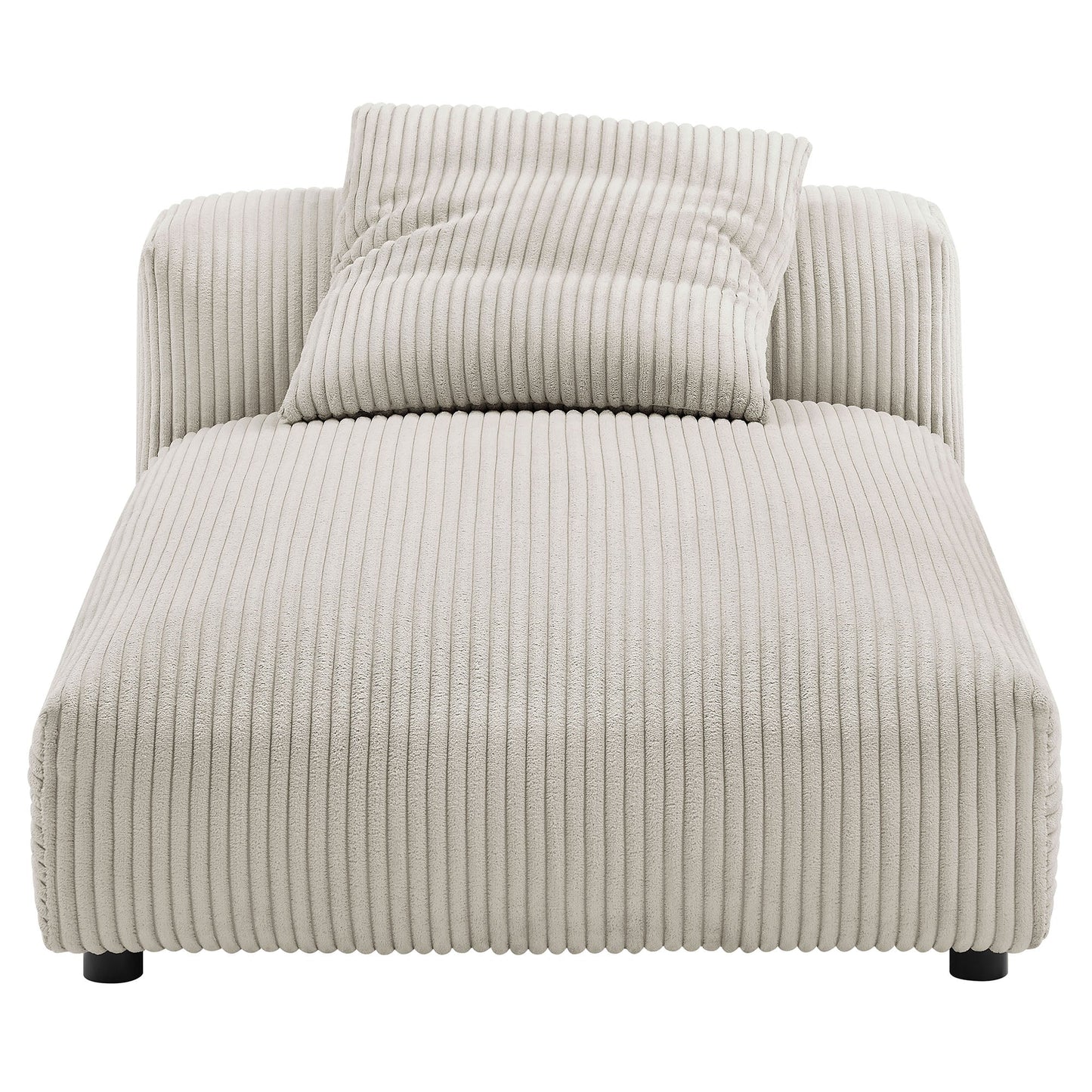Solace Modular Corduroy Upholstered Armless Chaise Lounge
