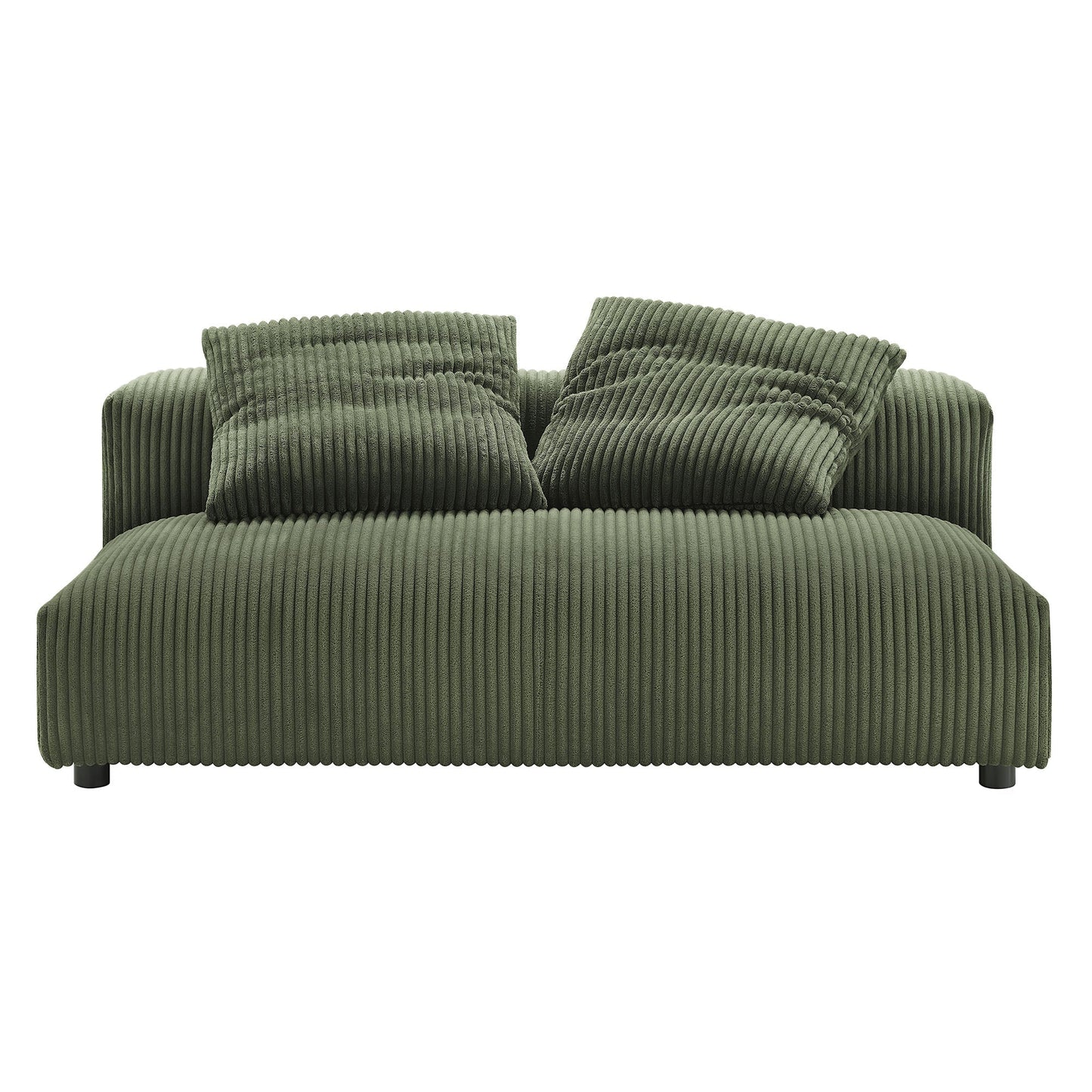 Solace Modular Corduroy Upholstered Armless Loveseat and Ottoman Set